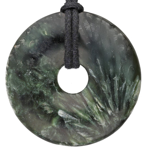 Seraphinit Donut | 40 mm Anhänger + Baumwollband