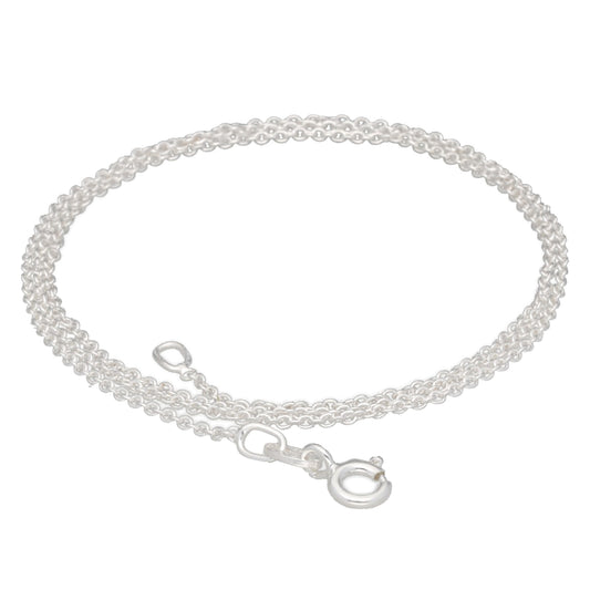 Granat Solitär-Anhänger mit Kette | 925er Silber | 45 cm