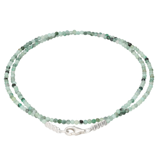 Smaragd Perlenkette facettiert | 45 cm + Verschluss