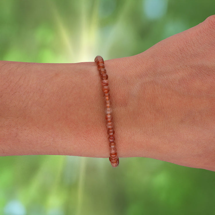 Pulsera de mini bolas de piedra del sol | 4 mm