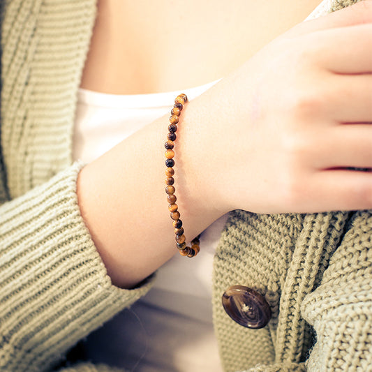 Tigerauge Mini-Kugelarmband | 4 mm