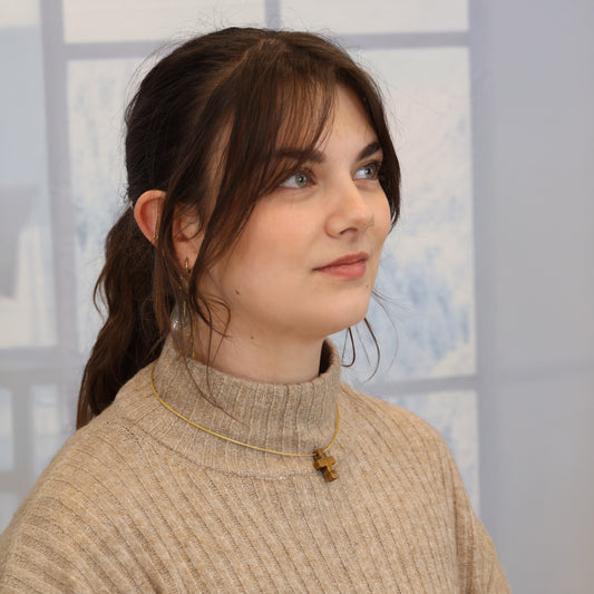 Tigerauge Kreuzanhänger