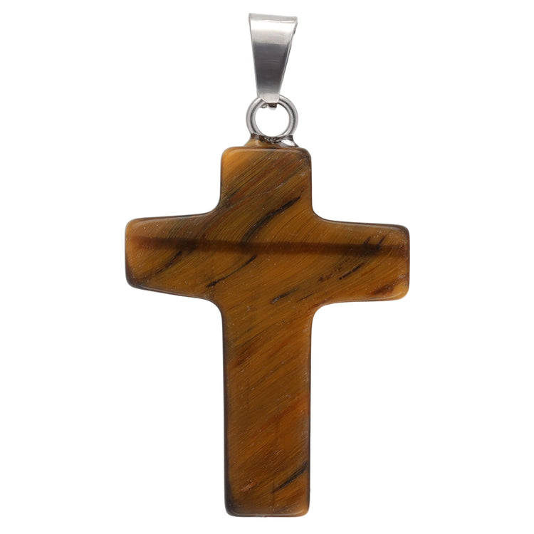 Ciondolo Croce in Occhio di Tigre