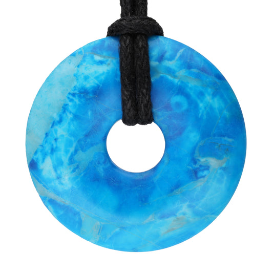 Türkis (rekonstruiert) Donut | 30 mm Anhänger + Baumwollband