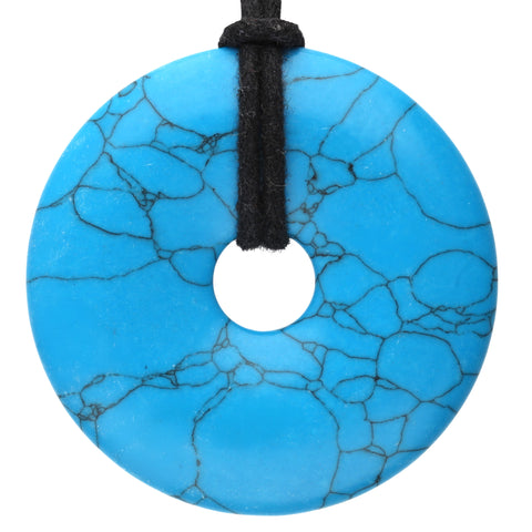 Türkis (rekonstruiert) Donut | 40 mm Anhänger + Baumwollband