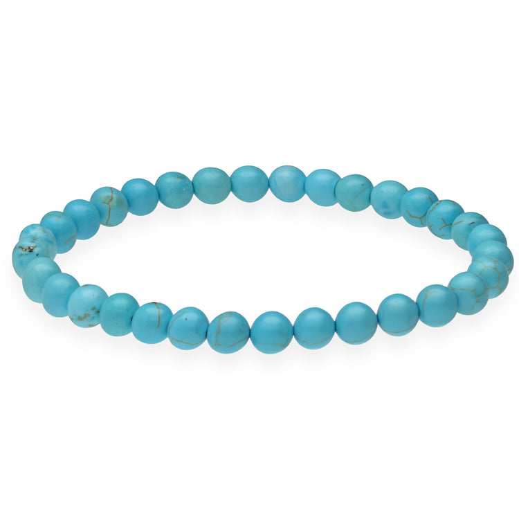 Reconstructed Turquoise Bead Bracelet | 6 mm