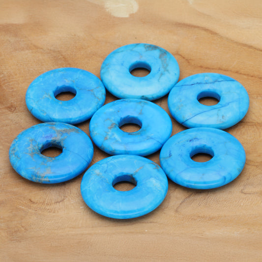 Türkis (rekonstruiert) Donut | 30 mm Anhänger + Baumwollband