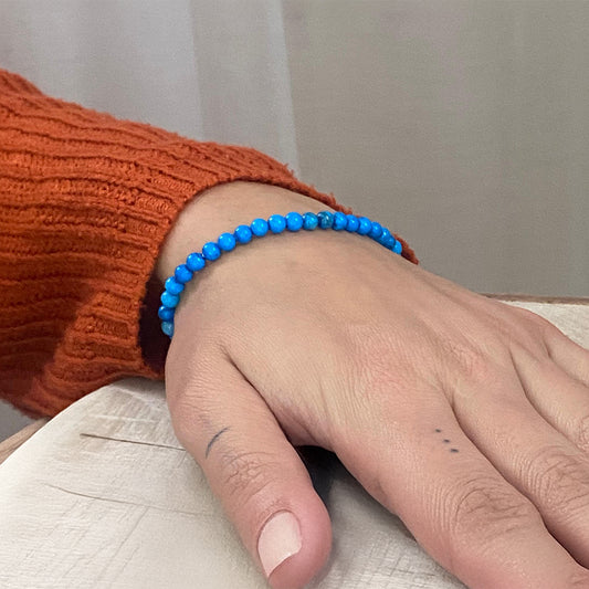 Türkis rec. Mini-Kugelarmband | 4 mm