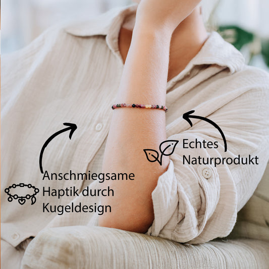 Turmalin, bunt | Mini-Kugelarmband | 4 mm