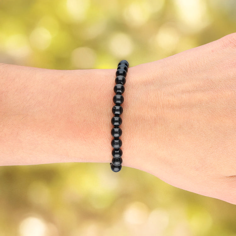 Turmalin, schwarz (Schörl) Kugelarmband | 6 mm