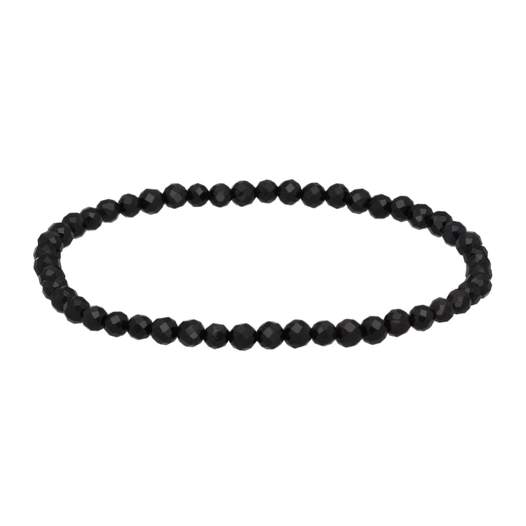 Tourmaline (Schörl) | bracelet facetté | 4 mm