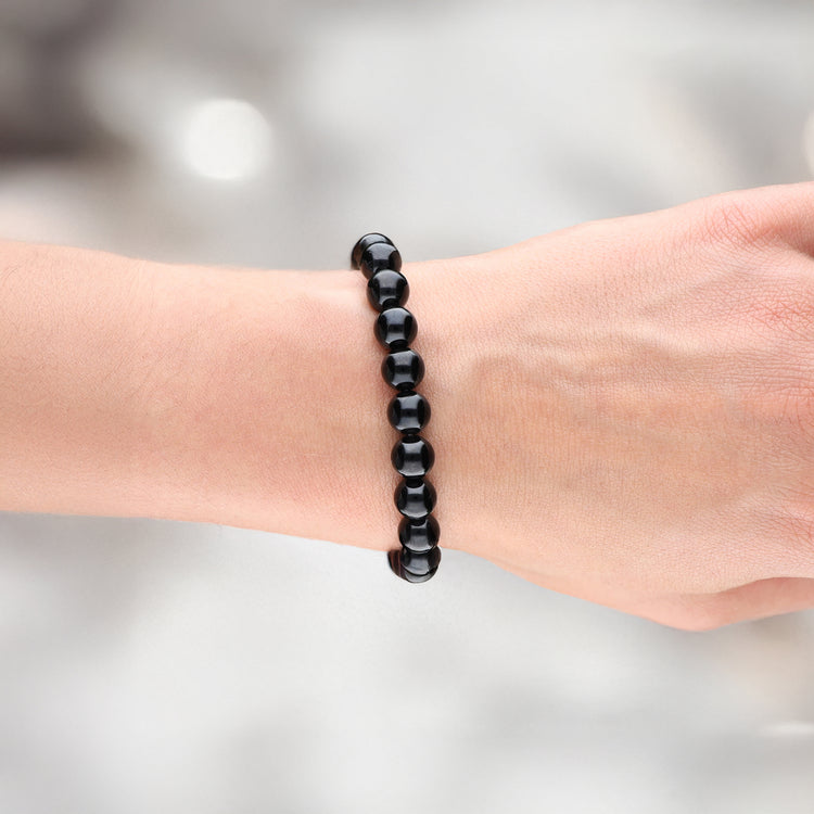 Turmalin, schwarz (Schörl) Kugelarmband | 8 mm