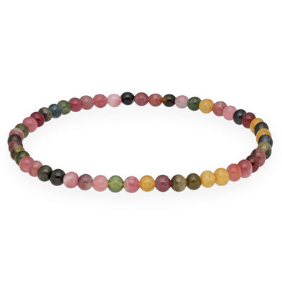 Turmalina multicolor | Mini pulsera de bolas | 4 mm
