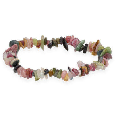 Pulsera de chips de turmalina multicolor