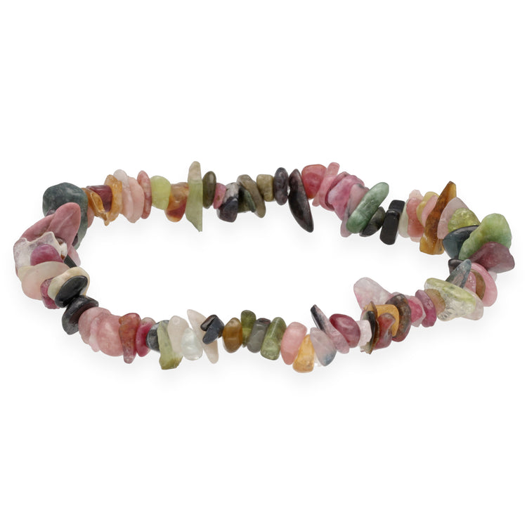 Pulsera de chips de turmalina multicolor