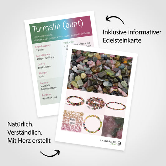 Turmalin bunt Edelsteinkarte – im Lieferumfang enthalten