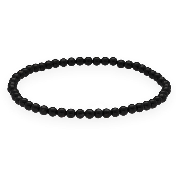 Turmalin, schwarz (Schörl) Mini-Kugelarmband | 4 mm