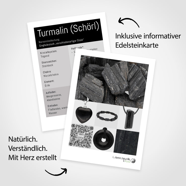 Turmalin, schwarz (Schörl) Trommelstein
