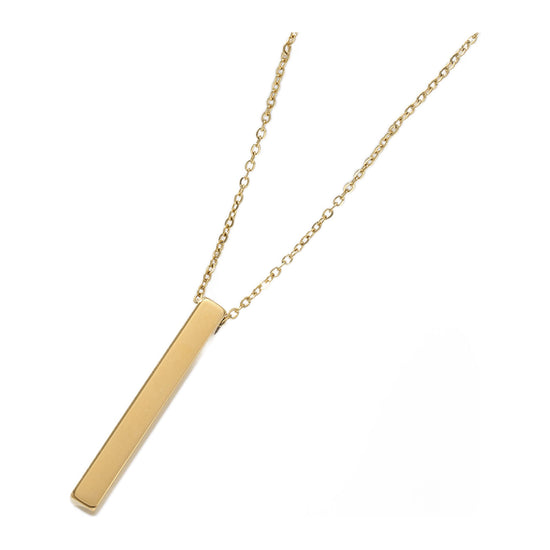 Säulen-Anhänger 40 mm — Edelstahl, Kette 45+5 cm – Gold