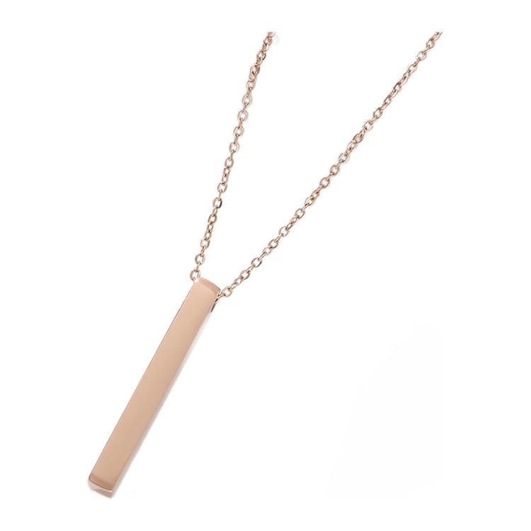 Säulen-Anhänger 40 mm — Edelstahl, Kette 45+5 cm – Roségold
