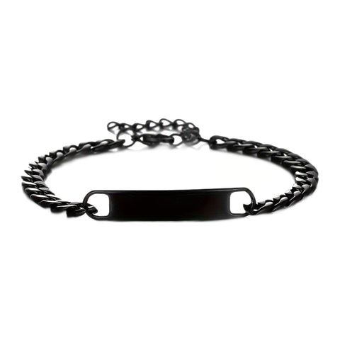 ID-Armband mit Gravurplatte — Schwarz