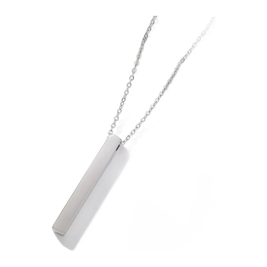 Säulen-Anhänger 40 mm — Edelstahl, Kette 45+5 cm – Silberfarben