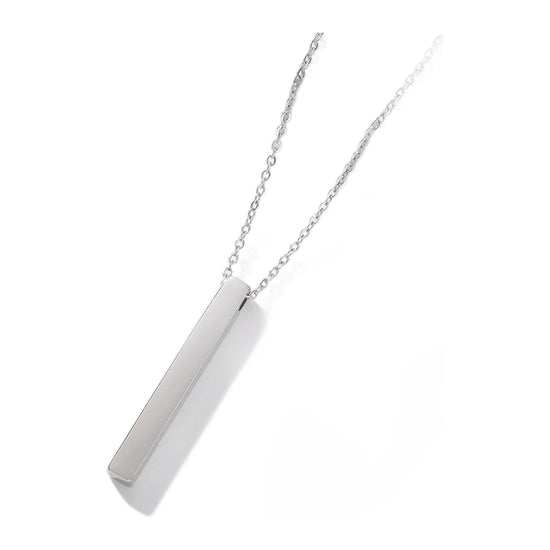 Säulen-Anhänger 40 mm — Edelstahl, Kette 45+5 cm – Silberfarben