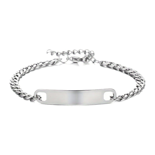 ID-Armband Herren — Silberfarben