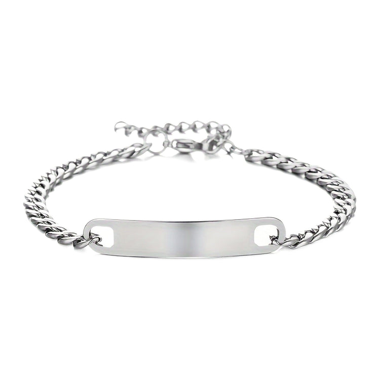 ID-Armband Herren — Silberfarben