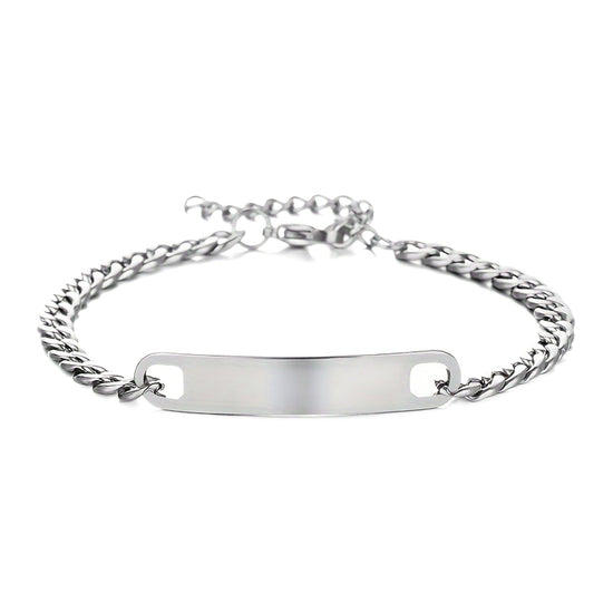 ID-Armband Herren — Silberfarben