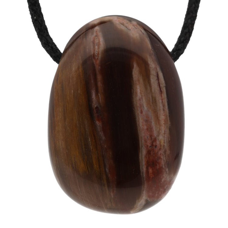 Pendentif goutte en bois pétrifié