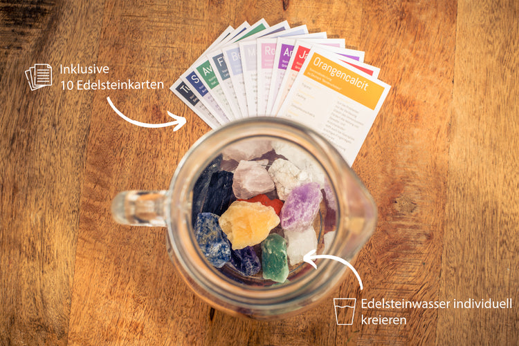 Wassersteine XL-Mischung #1 | 10 beliebte Sorten Natursteine für Edelsteinwasser | insg. 1kg