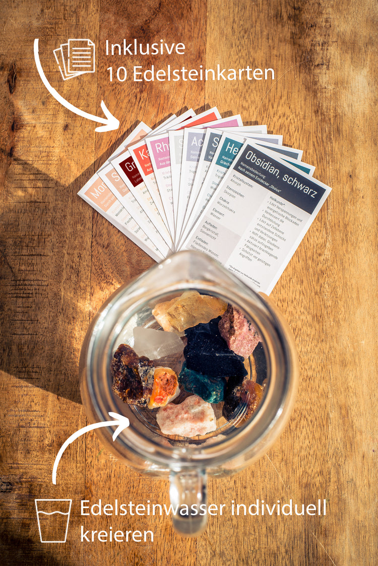Wassersteine Premium Mischung #2 | 10 außergewöhnliche Natursteine für Edelsteinwasser