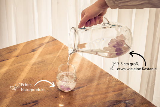 Wassersteine Premium Grundmischung | Bergkristall + Rosenquarz + Amethyst