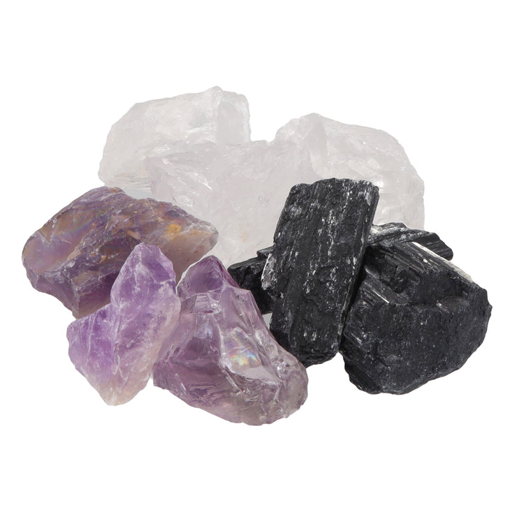 Wassersteine „Schutz" Mischung | Schörl + Amethyst + Bergkristall