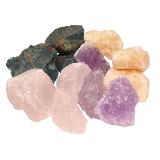 Wassersteine „Erholsamer Schlaf" Mischung | Orangencalcit + Rosenquarz + Heliotrop + Amethyst