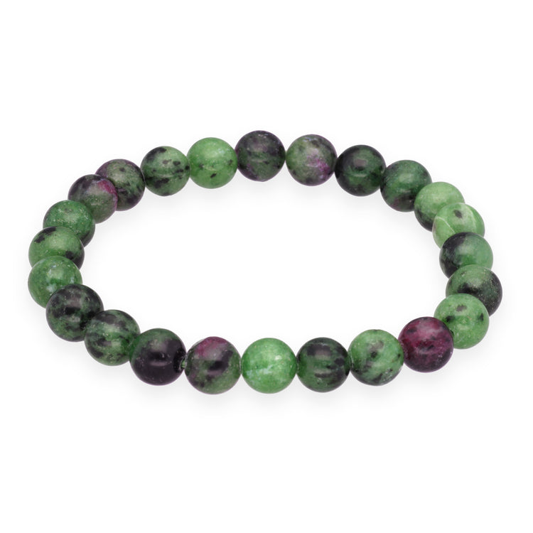 Zoisit mit Rubin Kugelarmband | 8 mm