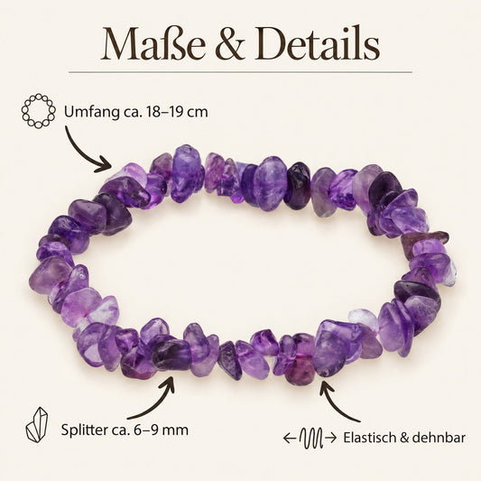 Amethyst Splitterarmband – Maße & Details