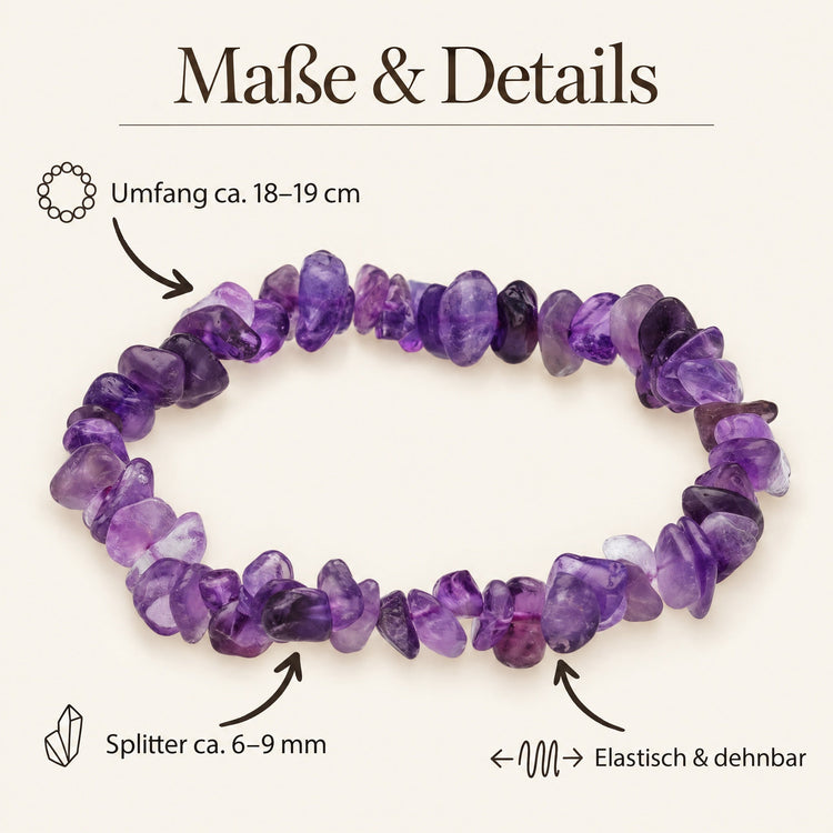 Amethyst Splitterarmband – Maße & Details