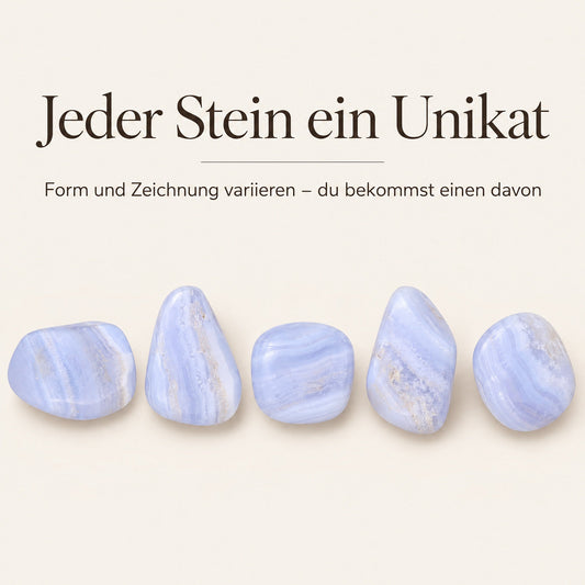 Chalcedon, blau Trommelstein – jeder Stein ein Unikat