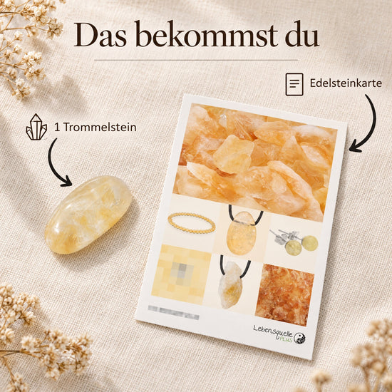 Citrin (gebrannt) Trommelstein – Lieferumfang