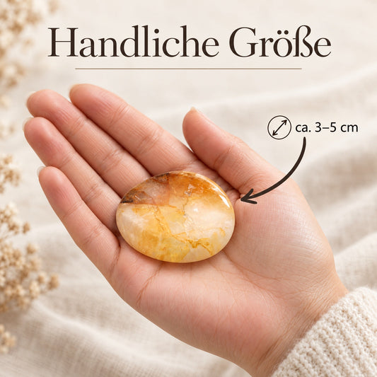 Citrin Scheibenstein – Größe in der Hand