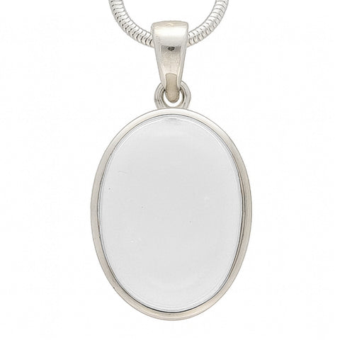 Bergkristall Anhänger (oval) in Silber gefasst