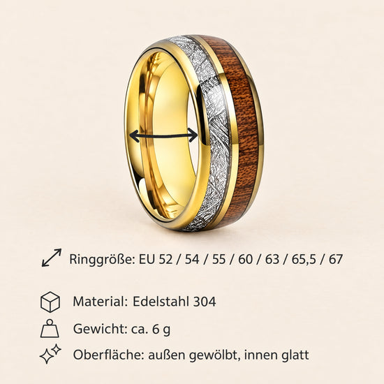[slot:PT02] Herrenring Edelstahl gold – Maße, Ringgrößen EU 52 bis 67