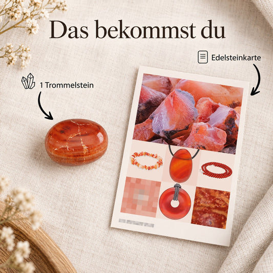 Karneol Trommelstein – Lieferumfang