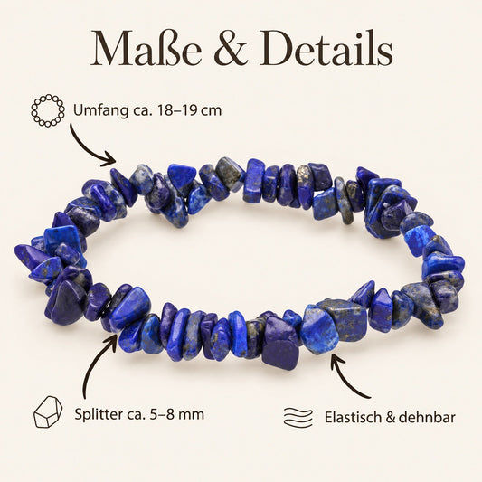 Lapislazuli Splitterarmband – Maße & Details