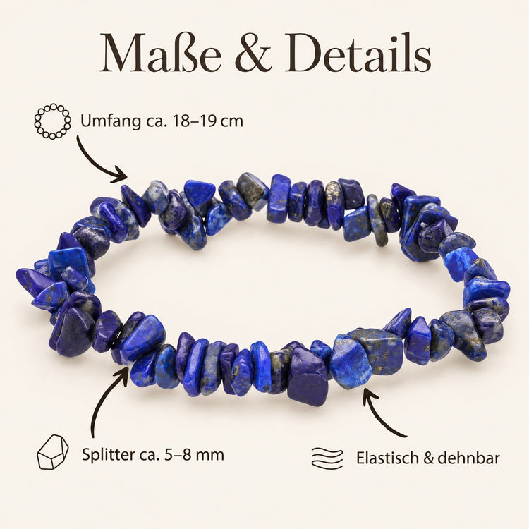 Lapislazuli Splitterarmband – Maße & Details