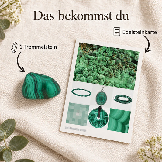 Malachit Trommelstein – Lieferumfang