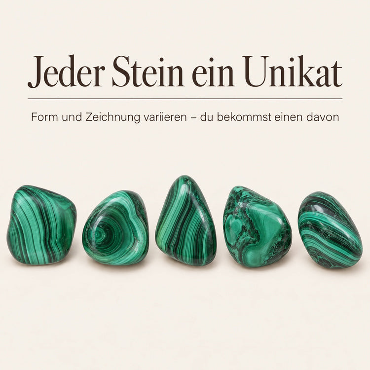 Malachit Trommelstein – jeder Stein ein Unikat