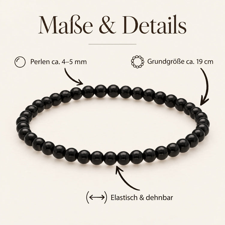 Onyx Mini-Kugelarmband | 4 mm – Maße & Details